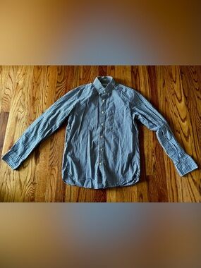 J. Crew Men’s Slim Fit Blue and White Gingham Button-Down Shirt